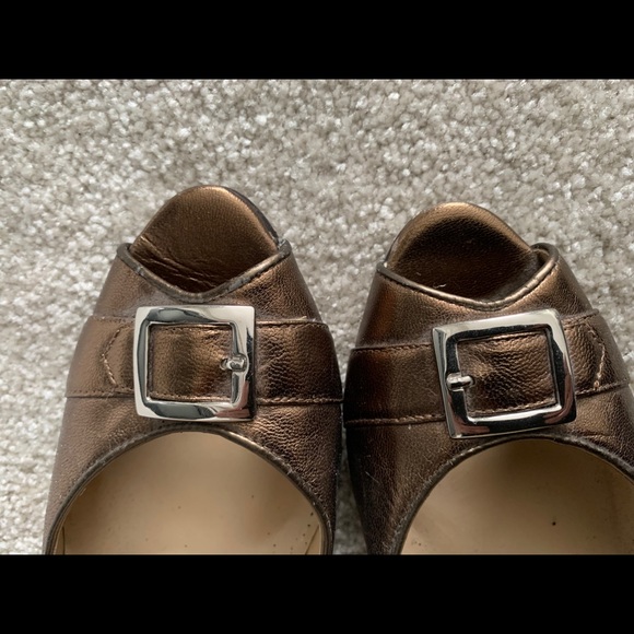 ‘CF by Falchi’ Leather Open Toe Pumps - Copper - Picture 3 of 4